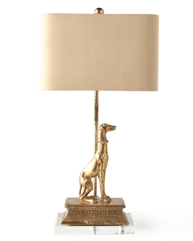 Left Regal Dog Table Lamp